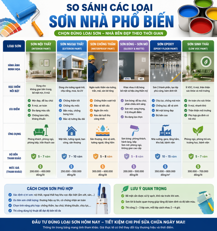 các loại sơn nhà