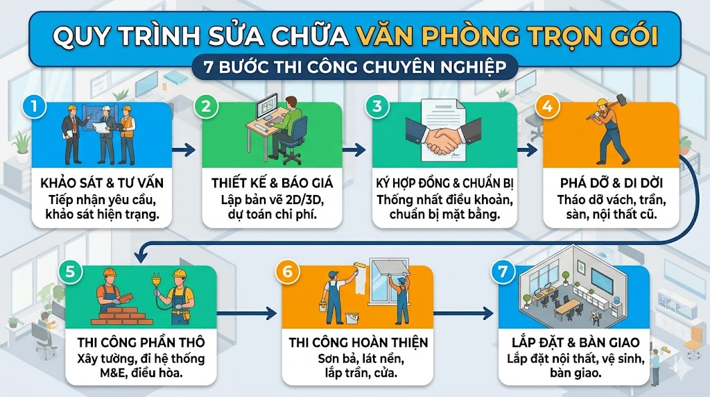 Quy trình sửa chữa văn phòng